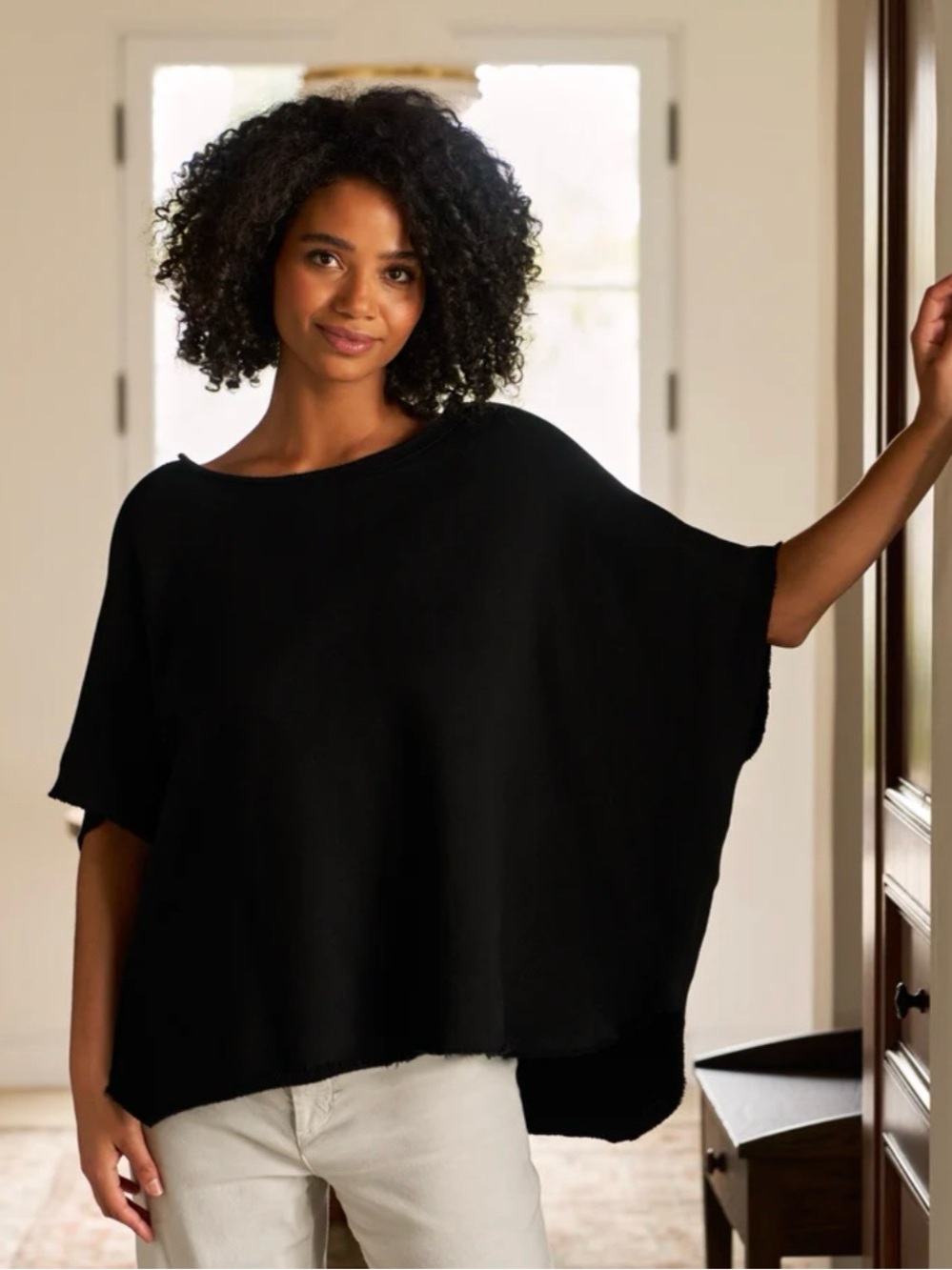 Frank & Eileen Triple Terry Top - Black | One Size